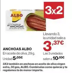 El Corte Inglés Albo - anchoas oferta