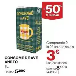 El Corte Inglés Aneto - consomé de ave oferta