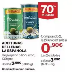 El Corte Inglés La española - aceitunas rellenas oferta