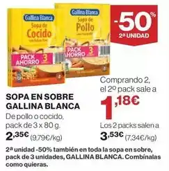El Corte Inglés Gallina blanca - sopa en sobre oferta