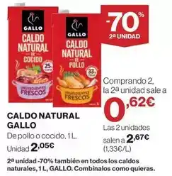 El Corte Inglés Gallo - caldo natural oferta
