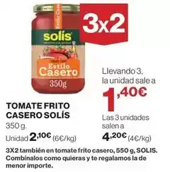 El Corte Inglés Solís - tomate frito casero oferta