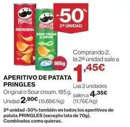 El Corte Inglés Pringles - aperitivo de patata oferta
