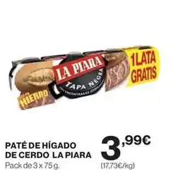 El Corte Inglés La piara - pate de hígado de cerdo oferta