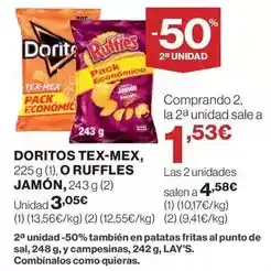 El Corte Inglés Doritos - tex-mex, o ruffles jamon oferta