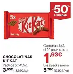 El Corte Inglés Nestlé - chocolatinas kit kat oferta