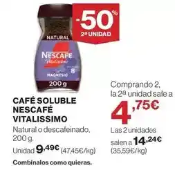 El Corte Inglés Nescafé - café soluble vitalissimo oferta