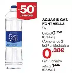El Corte Inglés Font vella - agua sin gas oferta