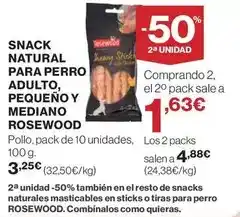 El Corte Inglés Snack - natural para perro adulto, pequeno y mediano rosewood oferta