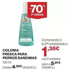 El Corte Inglés Sandimas - colonia fresca para perros oferta