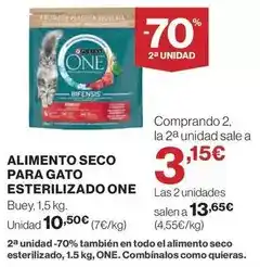 El Corte Inglés Purina one - alimento seco para gato esterilizado oferta