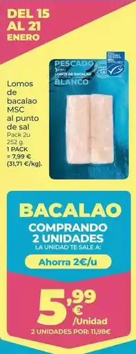 La Sirena La sirena - lomos de bacalao msc al punto de sal oferta