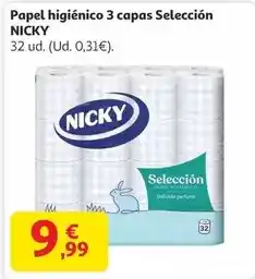 Alcampo Nicky - papel higiénico 3 capas selección oferta