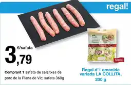 BonpreuEsclat Regal - comprant 1 safata de salsitxes de porc de la plana de vic, safata oferta