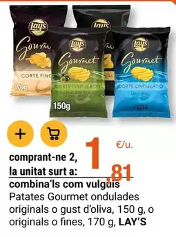BonpreuEsclat Lay's - patates gourmet ondulades originals o gust d'oliva oferta