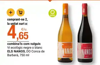BonpreuEsclat Hero nanos - vi ecologic negre o blanc oferta