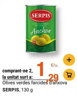 BonpreuEsclat Serpis - olives verdes farcides d'anxova oferta