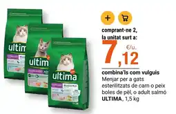 BonpreuEsclat Última - menjar per a gats esterilitzats de carn o peix boles de pel o adult salmo oferta