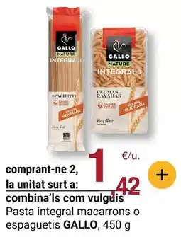 BonpreuEsclat Gallo - pasta integral macarrons o espaguetis oferta