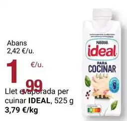 BonpreuEsclat Ideal - llet evaporada per cuinar oferta