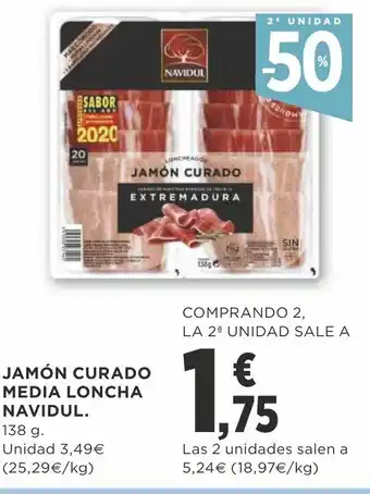 Supercor Jamón Curado Media Loncha Navidul 138g oferta