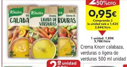 FROIZ Crema Knorr calabaza, verduras o ligera de verduras oferta