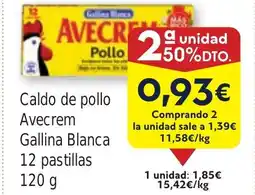 FROIZ Caldo de pollo Avecrem Gallina Blanca 12 pastillas oferta