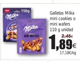 FROIZ Galletas Milka mini cookies o mini wafers oferta