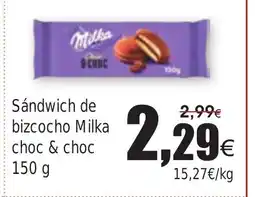 FROIZ Sándwich de bizcocho Milka choc & choc oferta