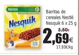 FROIZ NESQUIK Barritas de cereales Nestlé oferta