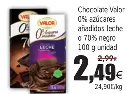 FROIZ Chocolate Valor 0% azúcares añadidos leche o 70% negro oferta