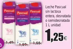 FROIZ Leche Pascual sin lactosa entera, desnatada o semidesnatada oferta