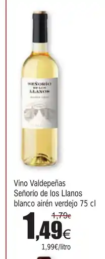 FROIZ Vino valdepeñas señorío de los llanos blanco airén verdejo oferta