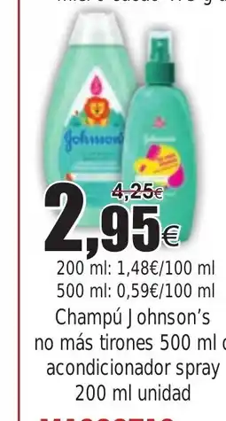 FROIZ Champú Johnson's no más tirones o acondicionador spray oferta
