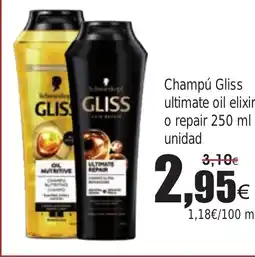 FROIZ Champú Gliss ultimate oil elixir o repair oferta
