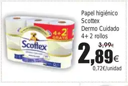 FROIZ Papel higiénico Scottex Dermo Cuidado 4+2 rollos oferta