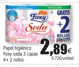 FROIZ Papel higiénico Foxy seda 3 capas 4+2 rollos oferta