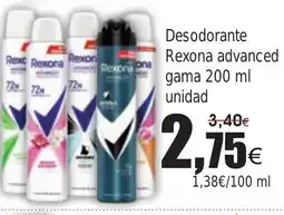 FROIZ Desodorante Rexona advanced gama oferta