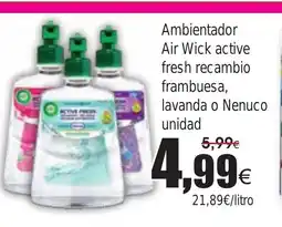 FROIZ Ambientador Air Wick active fresh recambio frambuesa, lavanda o Nenuco oferta