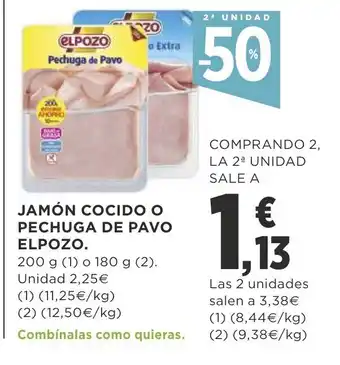 Supercor Pechuga De Pavo Jamón Cocido O Elpozo 200g oferta