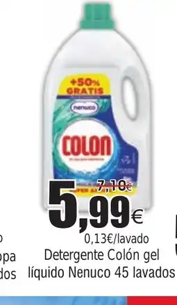 FROIZ Detergente Colón gel líquido Nenuco 45 lavados oferta