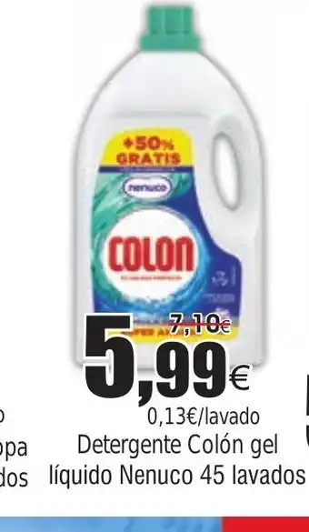 Detergente Colón gel líquido Nenuco 45 lavados