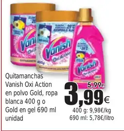 FROIZ Quitamanchas Vanish Oxi Action en polvo Gold, ropa blanca o Gold en gel oferta