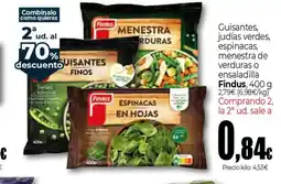 Unide Market FINDUS Guisantes, judías verdes, espinacas, menestra de verduras o ensaladilla oferta