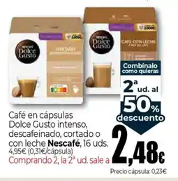 Unide Market Café en cápsulas Dolce Gusto intenso, descafeinado, cortado o con leche oferta