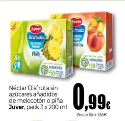 Unide Market JUVER Néctar Disfruta sin azúcares añadidos de melocotón o piña oferta