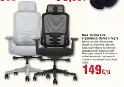 Hiper FROIZ Silla Phoenix Lira ergonómica blanca o negra oferta