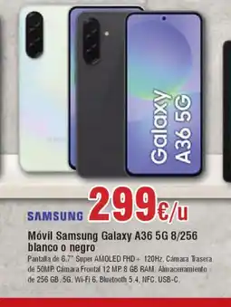 Hiper FROIZ SAMSUNG GALAXY Móvil A36 5G 8/256 blanco o negro oferta