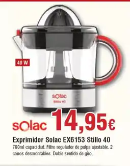 Hiper FROIZ SOLAC Exprimidor EX6153 Stillo 40 oferta