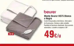 Hiper FROIZ BEURER Manta Beurer HD75 Blanca o Negra oferta
